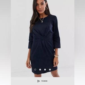 NWOT ASOS DESIGN tie wrap around mini dress in linen
